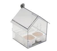 Mangeoire Externe coulissante pour perroquets, mangeoire Suspendue pour Oiseaux Sauvages avec Plateau Anti-écureuils pour Balcon, terrasse ou Jardin White