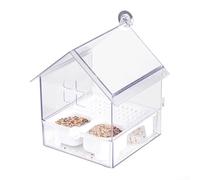 Mangeoire externe extractible pour oiseaux avec bac transparent, prend en charge le comportement alimentaire naturel et l'observation facile des perroquets (blanc)