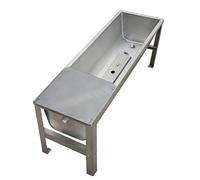 Mangeoire galvanisée robuste pour chèvres, moutons, veaux, chevaux - Facile à nettoyer - 150 x 15 cm