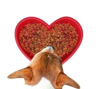 Mangeoire graduelle en silicone pour chien, gamelles graduelles en acier inoxydable | Mangeoire en forme d'affection, design antidérapant, anti-suffocation avec ventouses pour chiens et félins de