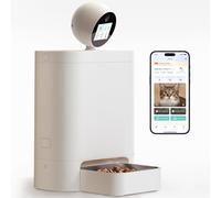 Mangeoire intelligente pour chat avec caméra 360°, 2K HD avec vision nocturne et audio bidirectionnel, contrôle intelligent par application, jusqu'à 16 repas/jour, distributeur de nourriture programmé