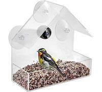 Mangeoire intelligente pour oiseaux avec appareil photo, mangeoire à oiseaux avec ventouses puissantes en plastique transparent pour observer les oiseaux en plein air, photos pour les amateurs