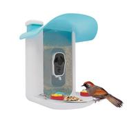 Mangeoire intelligente pour oiseaux avec caméra 1080p et panneau solaire - Caméra de capture automatique avec capteur PIR, WiFi et vue en direct pour l'observation des oiseaux dans le jardin