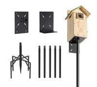 Mangeoire intelligente pour oiseaux de 233,9 cm pour l'extérieur robuste avec 2,5 cm de diamètre, support de mangeoire à oiseaux pour l'extérieur, poteau réglable Bluebird, station météo kits de