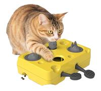 Mangeoire Interactive pour Chat, Jeu de Taupe avec Distributeur de friandises et Planche à gratter, Design Amovible pour Animaux de Petite/Moyenne Taille - Réduit l'ennui, activité d'entraînement