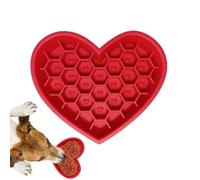 Mangeoire lente, gamelle en silicone pour chat | Anti-étouffement et antidérapante avec ventouses en forme d'amour pour les mangeurs rapides et amusants