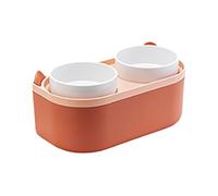 Mangeoire lente surélevée - Gamelle lavable pour chien | Gamelles pour chiot avec compartiment à ustensiles, gamelle pour félin, accessoires de station d'alimentation pour animaux de compagnie