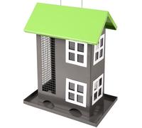 Mangeoire maisonnette 2 en 1 graines et noix, pour oiseaux - Flamingo