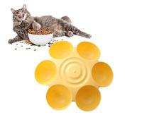 Mangeoire multiple pour chien - Gamelles de nourriture pour chat avec 6 gamelles pour chat - Nourriture antidérapante - Gamelle en forme de pétales en forme de fleur pour plusieurs chats d'intérieur