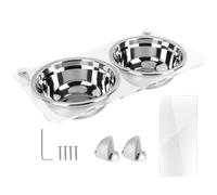 Mangeoire murale pour chien - Gamelles murales pour chats - Mangeoire surélevée en acier inoxydable - Mangeoire surélevée pour chien