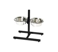 Mangeoire - NOBBY - 2 mangeoires inox - Support réglable - 24cm - 2 8L pour chien