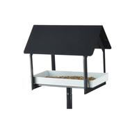 Mangeoire oiseaux acier sur pique anthracite -