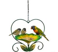 Mangeoire Oiseaux Art Cœur Jardin Décoratif Mangeoire Oiseaux(Green) | pour plateau alimentation spacieux, accueille plusieurs oiseaux, distribution pratique, usage collectif