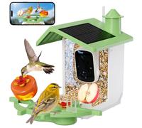 Mangeoire Oiseaux avec Caméra Solaire, HD 3MP Mangeoire Caméra d'observation des Oiseaux Temps Réel Nichoir Oiseaux Caméra Exterieur Bird Feeder Camera APP Contrôle Identification des Espèces à l’IA
