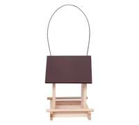 Mangeoire Oiseaux Bois - 20,5x16,5x21cm Station Alimentation Forme Maison | Avec Poteau Debout Corde Supérieure Mangeoire Perroquet Bois | Pour Balcon, Patio, Jardin, Arrière-Cour, Clôture, Amoureux A