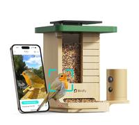 Mangeoire Oiseaux Camera, Birdfy, Mangeoire Oiseaux Connectée en Bois avec Caméra, Cabane Oiseaux Camera, Solaire, IA 6000+ espèces, Verticale 1080p, Tout temps, Appli live, Streaming YouTube/Facebook