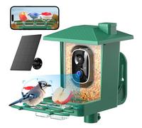 Mangeoire Oiseaux Exterieur Camera Solaire: 2K HD Camera WiFi Exterieure sans Fil - Nichoir Mesange Exterieur Abreuvoir Oiseaux Sauvages IP66 - Enfant Parent Cadeaux d'amoureux des Oiseaux