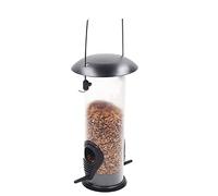 Mangeoire Oiseaux Mésanges Mangeoire À Oiseaux en Métal Suspendue Graines pour De Compagnie avec Toit Et Plateau pour L'extérieur Balcon Exterieur