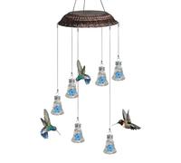 Mangeoire Oiseaux Mouches Colibris | Décoratif Ornement avec Carillon à Vent | Station de Nourrissage | pour Jardin Balcon Terrasse Fenêtre Attraction des Oiseaux Sauvages