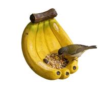 Mangeoire Oiseaux Sauvages | Résine Décorative Résistante Aux Intempéries - Mangeoire À Oiseaux De Jardin en Forme De Banane,pour Patio Porche Arbre Clôture Souche Observation Nourrissage Amén