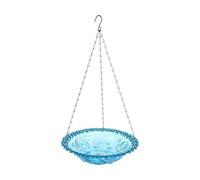 Mangeoire Oiseaux Suspendue Bain Extérieur Plateau d'alimentation Décoratif en PP et Alliage Installation Simple Bol Stable Adapté à La Décoration du, Bleu