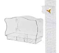 Mangeoire Oiseaux Transparente pour Fenêtre - Mangeoires pour Chardonnerets d'Extérieur | Plateau Nourriture Acrylique à Ventouses pour Rebord Fenêtre Balcon Terrasse Jardin Extérieur