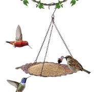 Mangeoire plate pour oiseaux | Mangeoire pour oiseaux sauvages pour l'extérieur, bol d'eau pour colibri avec chaînes pour terrasse, cour, jardin, pelouse