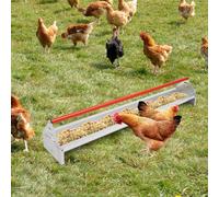 Mangeoire portable de grande capacité en acier au carbone galvanisé avec trous de drainage pour poulets et canards 114,1 x 20,5 x 20,3 cm