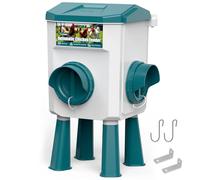 Mangeoire Poules Anti Nuisible 7kg, CHAMUTY Mangeoire Poule Automatique avec sans Gaspillage 2 Ports, Distributeur Graines Poules, Mangeoire Automatique Poule pour Poulets, Canards, Oies, Oiseaux