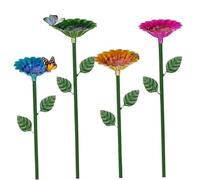 Mangeoire pour Abeilles, Station d'arrosage pour Abeilles 4 pièces, mangeoire en métal Robuste en Forme de Fleur, Papillon coloré imperméable et antirouille pour la décoration extérieure du Jardin, p