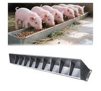 Mangeoire pour animaux d'élevage pour cochons, veaux, moutons - Ouverture inclinée pour une alimentation facile, peut contenir 4 à 10 animaux