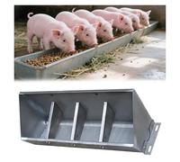 Mangeoire pour animaux d'élevage pour cochons, veaux, moutons - Ouverture inclinée pour une alimentation facile, peut contenir 4 à 10 animaux
