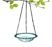 Mangeoire pour Bain d'oiseaux - Baignoire Extérieure pour Oiseaux,Maison D'oiseau Décorative Suspendue avec Support Métallique pour Jardin Terrasse Balcon Pont