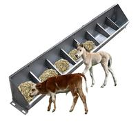 Mangeoire pour bétail en acier inoxydable, design durable et large pour une alimentation efficace des porcs, chèvres, moutons et chevaux