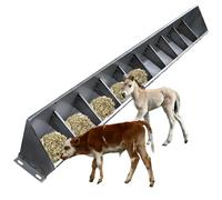 Mangeoire pour bétail en acier inoxydable, design durable et large pour une alimentation efficace des porcs, chèvres, moutons et chevaux