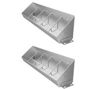 Mangeoire pour bétail Mangeoire à porcs en acier inoxydable, lot de 2, 1 m(39.4"(3.3ft))