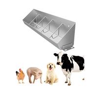 Mangeoire pour bétail pour porcs, veaux, poulets, chiens, mangeoire d'extérieur durable avec plusieurs trous d'alimentation, grande capacité pour une utilisation à la ferme