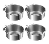 Mangeoire pour Cage à Oiseaux 4 pièces Bol de Nourriture pour Oiseaux détachable en Acier Inoxydable 4x2 avec Pince ma