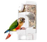 Mangeoire pour cage à oiseaux - Double support automatique transparent pour animaux domestiques, mangeoire pour oiseaux, pour pinsons, moines, perroquets, maison, jardin, cour, aménagement paysager
