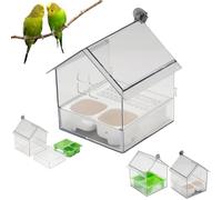 Mangeoire Pour Cage À Oiseaux, Mangeoire Externe Coulissante Pour Perroquets, Mangeoires Pour Oiseaux En Cage, Bain D'oiseaux À Suspendre Et Abreuvoir Pour Terrasses, Balcons, Clôtures Ou Jardins