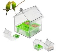 Mangeoire pour Cage À Oiseaux, Mangeoire Externe Coulissante pour Perroquets, Mangeoires pour Oiseaux en Cage, Baignoire Et Abreuvoir À Tiroir, Bain d'oiseaux À Suspendre pour Terrasse Balcon Jardin
