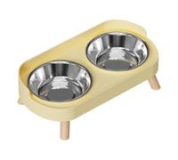 Mangeoire pour chien à plusieurs hauteurs avec gamelle anti-éclaboussures pour un nettoyage facile - Gamelle en acier inoxydable de couleur vive