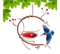 Mangeoire pour colibri - Baies rouges - Anti-fourmis et abeilles - Station d'alimentation suspendue anti-fuite pour extérieur, jardin, terrasse