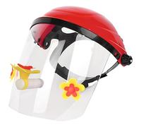 Mangeoire pour colibris à Porter, Chapeau mangeoire Mains Libres avec 3 Fleurs Rouges, Casque Original pour Oiseaux en extérieur, Portable, 9,1 x 10,6 in / 23 x 27 cm