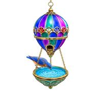 Mangeoire pour colibris - Décoration de jardin en montgolfière - Bac à eau | Le style coloré en résine avec des zones séparées de nourriture et d'eau ajoute une touche d'alimentation pour oiseaux aux