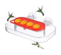 Mangeoire pour Colibris - Distributeur À Oiseaux Transparent pour Fenêtre avec Ventouses Puissantes | 4 Ports de Nourrissage, Station de Nourriture Facile à Nettoyer et à Remplir pour Observation