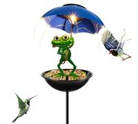 Mangeoire pour colibris | Statue décorative de grenouille avec éclairage solaire du jardin, mangeoires d'extérieur pour oiseaux, balcon, jardin, arrière-cour, espace extérieur, sol, paysage et maison