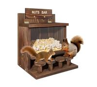 Mangeoire pour écureuils - Mangeoire en bois pour maïs et cacahuètes - Pour l'extérieur - Résistant aux intempéries avec structure solide - Respectueux des animaux - Pas de montage nécessaire