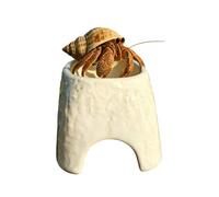 Mangeoire pour gecko, abri en céramique pour reptiles, niche pour reptiles de 20,3 cm avec surface lisse, cachette en céramique avec nettoyage facile, accessoires de cage pour l'intérieur, stable