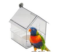 Mangeoire pour Inséparables - Villa À Oiseaux Transparente | sur Le Toit | Boîte d'eau Claire Et De Nourriture, ABS Facile À Nettoyer, pour Colibri, Pinson, Perroquet, Perruche, Balcon De Ja